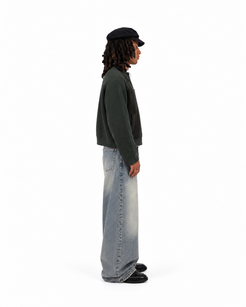 Knit Zip Jacket (Moss)