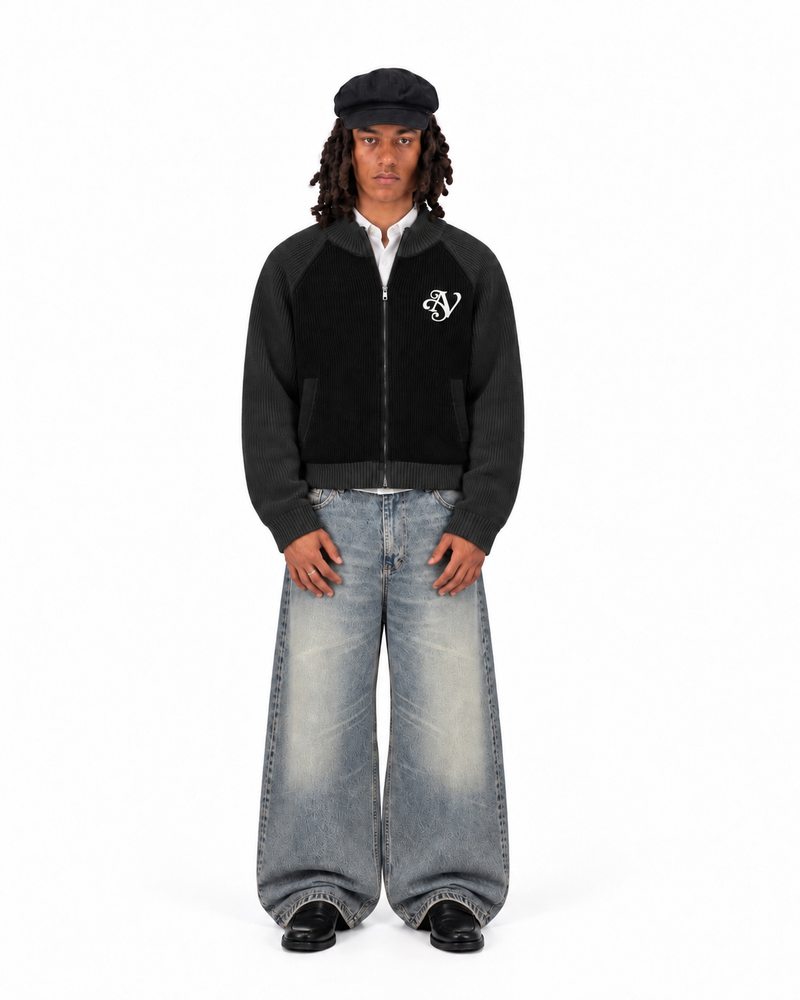 Knit Zip Jacket (Black)