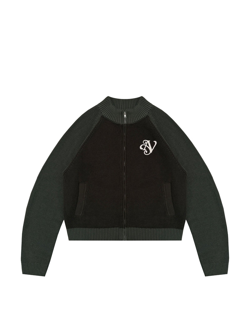 Knit Zip Jacket (Moss)